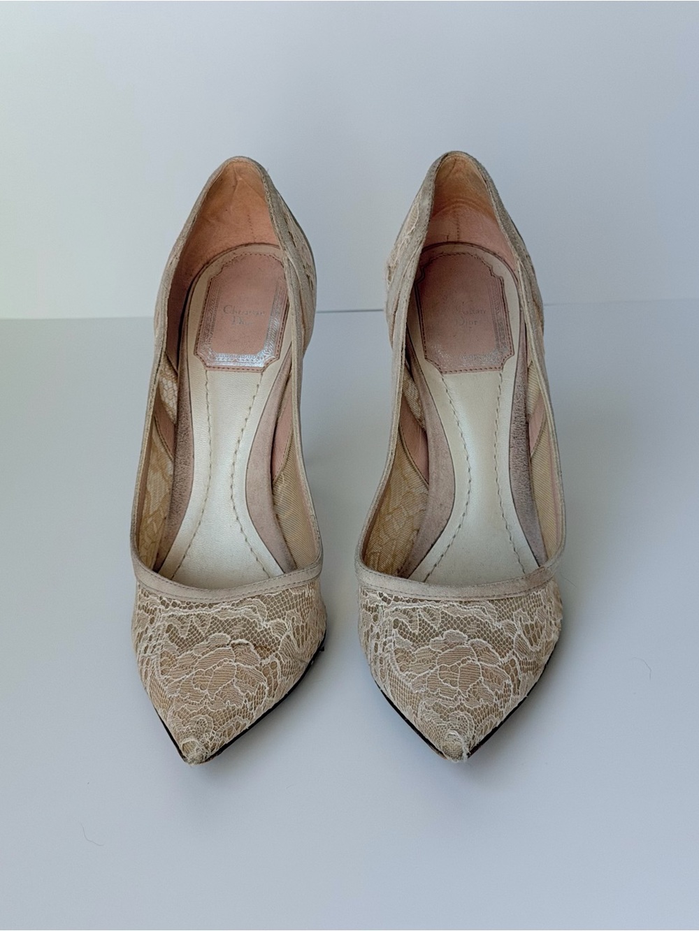 Christian Dior Lace Suede Lingerie Pumps - Picture 2 of 8